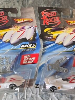Speed Racer Hot Wheels 2008 Movie Mach 5 & Mach 6 Lot - NIP